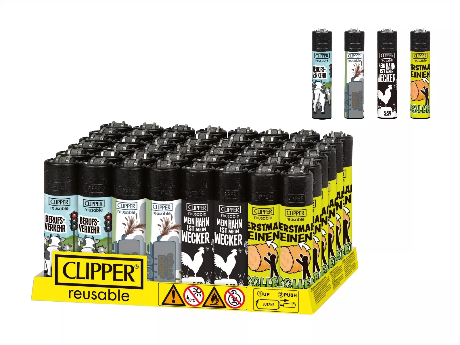 Feuerzeuge CLIPPER Dorfleben 2, 48er Disp.