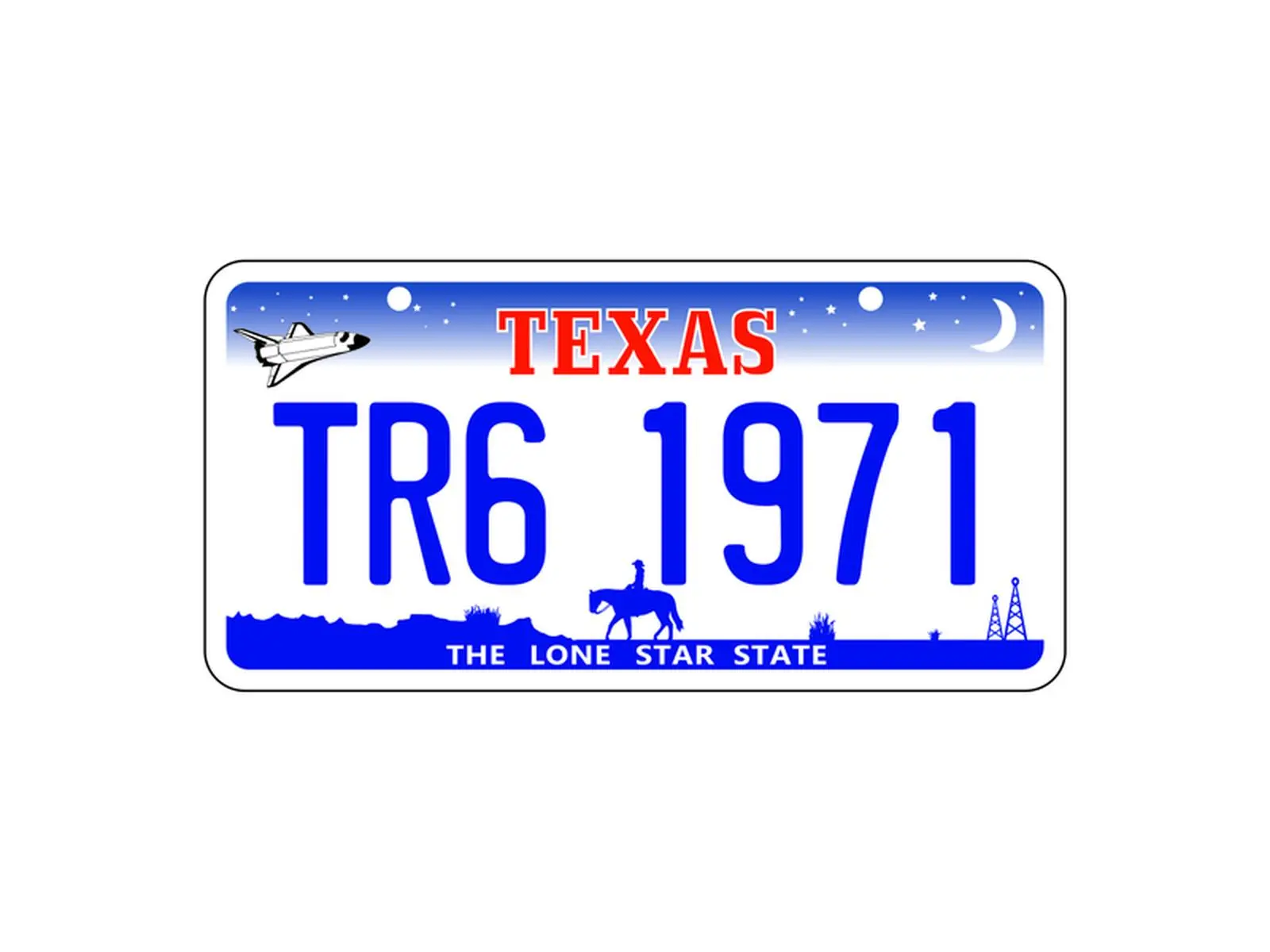 USA Kennzeichen m. Namen 002 TR6 1971